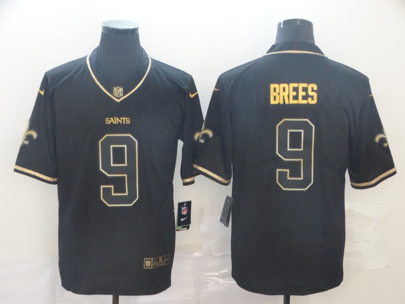 Men's New Orleans Saints #9 Drew Brees Black Team Color Jersey